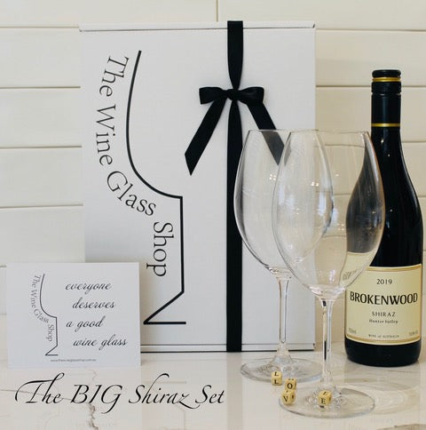 Large Red Wine Glass Gift Set with a Brokenwood Shiraz